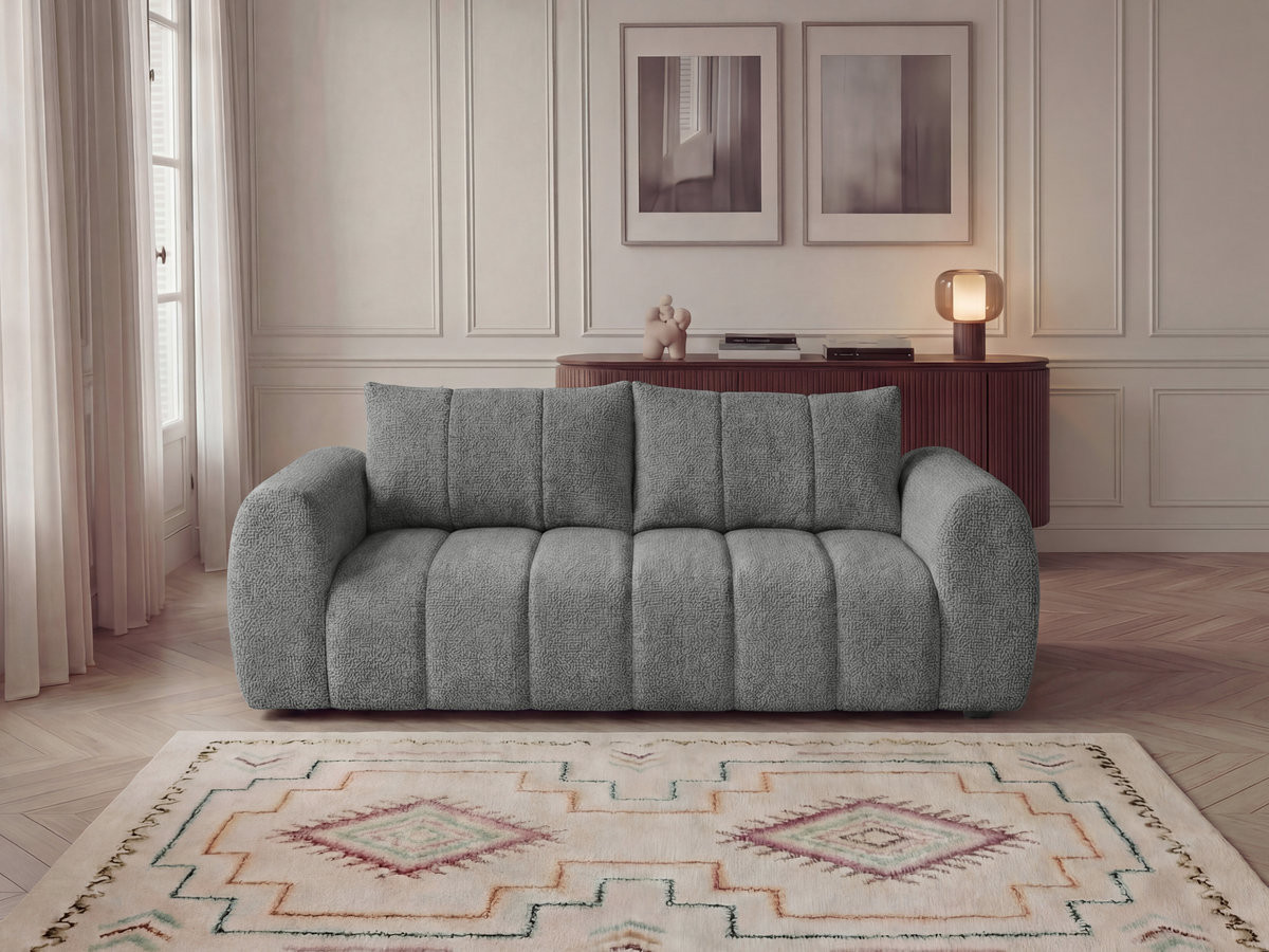 Bobochic Nesty Sofa 3-Sitzer Melange-Stoff Dunkelgrau