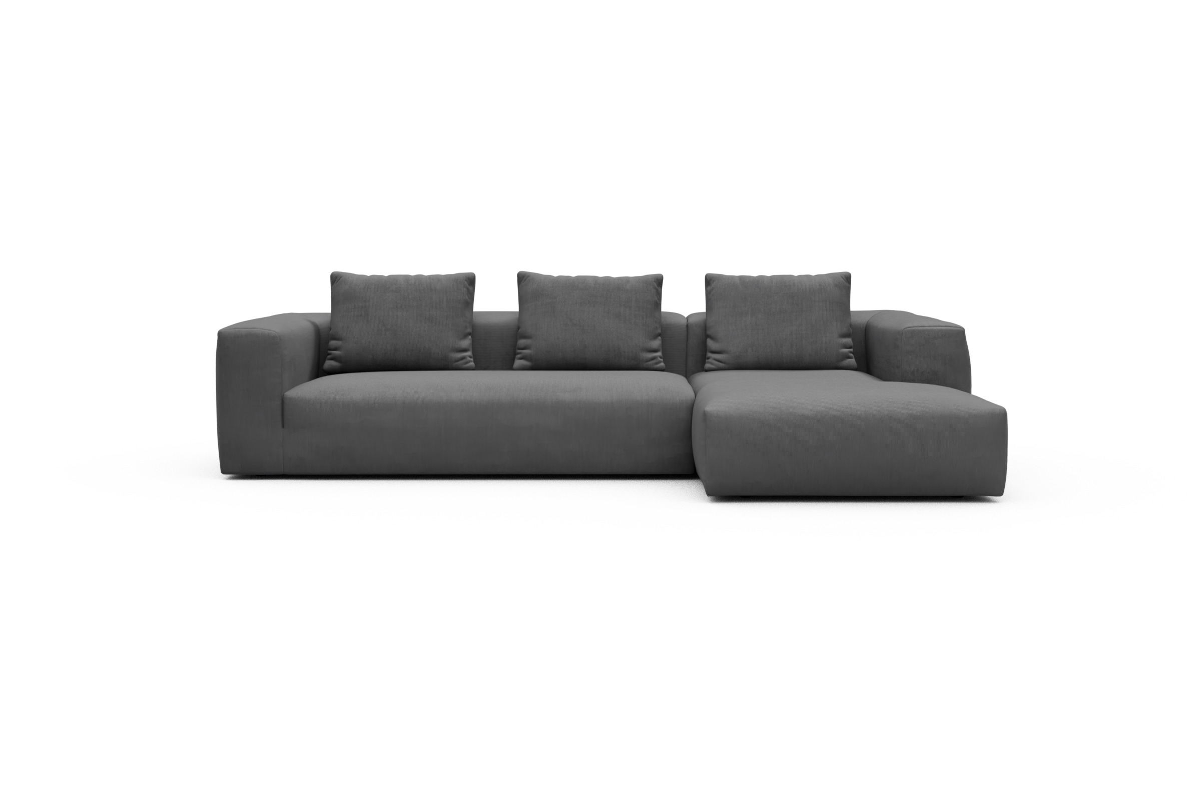 Skandi Home Ecksofa Fred Chaiselongue rechts mit 2,5-Sitzer Cordufine-Grey moebelfaktor