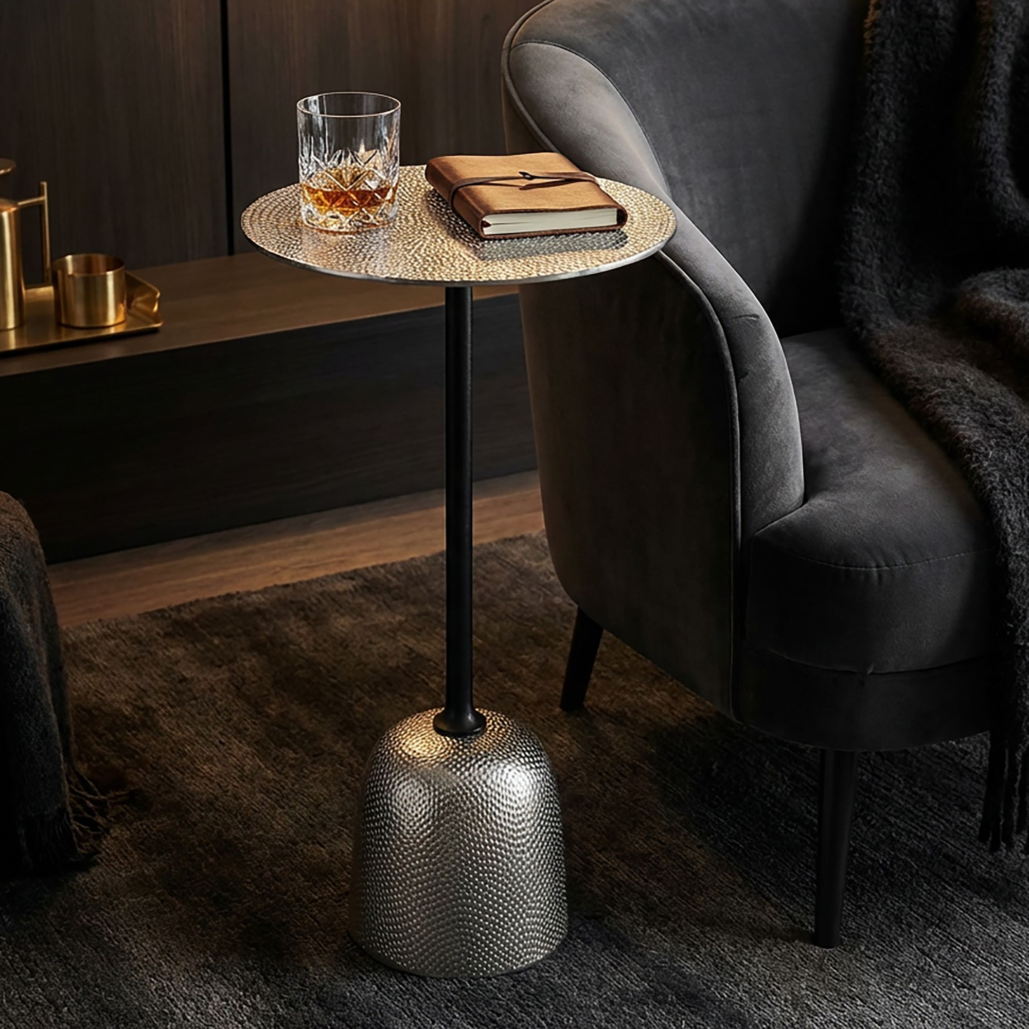 Beistelltisch Selbu Aluminium Silber Ø 29 × H 60 cm