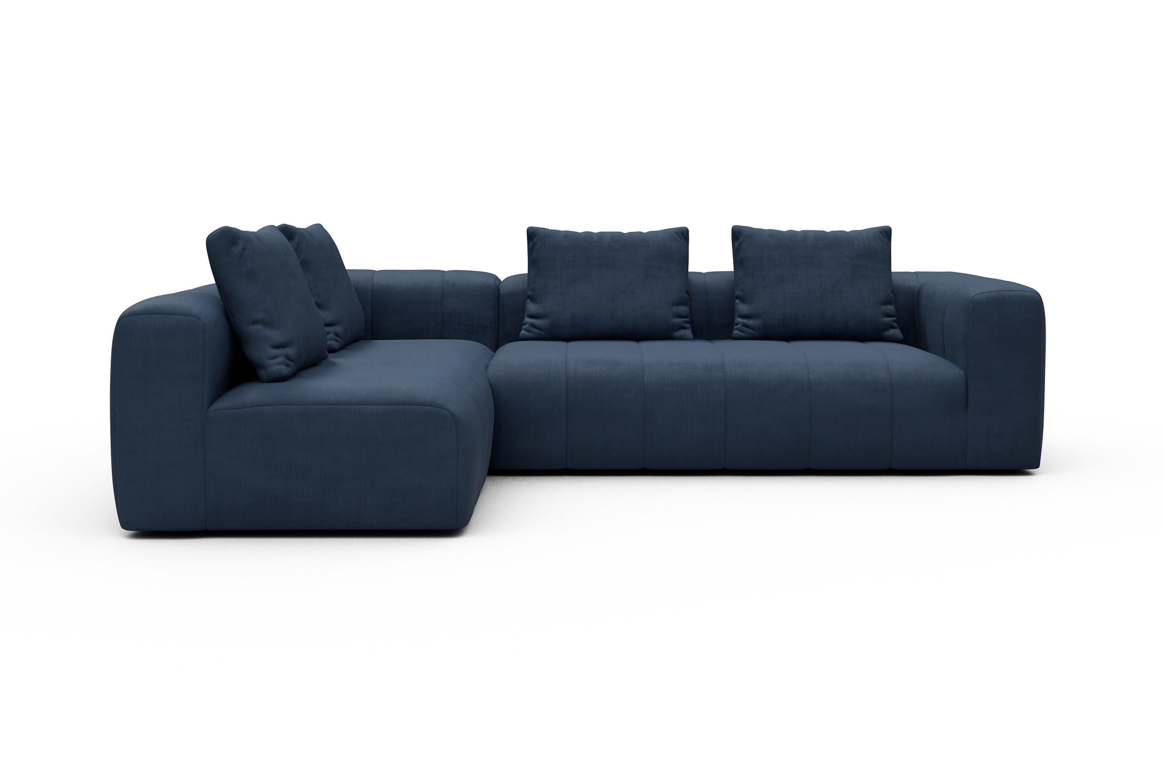 Ecksofa Hugo 2x 2,5-Sitzer Armlehne rechts Cordufine-Royal-Blue
