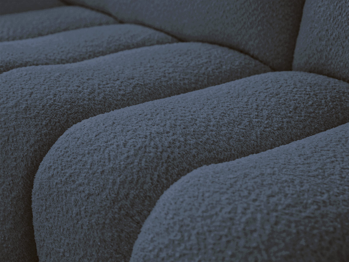Bobochic Azra Ecksofa 319 × 178 cm Bouclé-Stoff Dunkelblau Ecke links