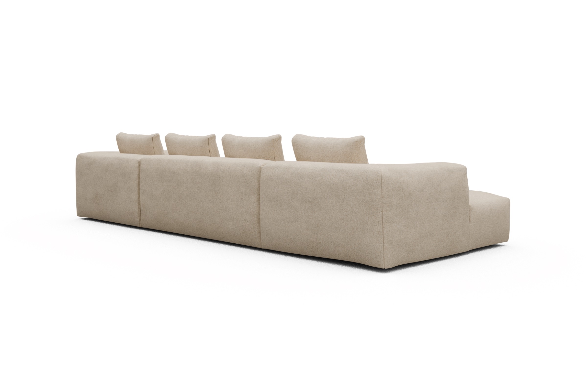Wohnlandschaft Fred Relax-Ecke rechts mit 2-Sitzer und Chaiselongue links Casone-Natural-Beige