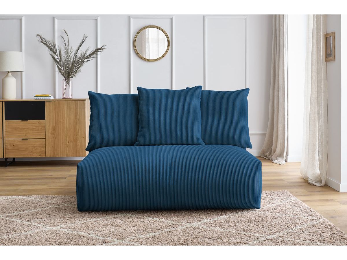 Bobochic Voltaire Sofamodul 2-Sitzer 142 × 100 cm Cordsamt Dunkelblau
