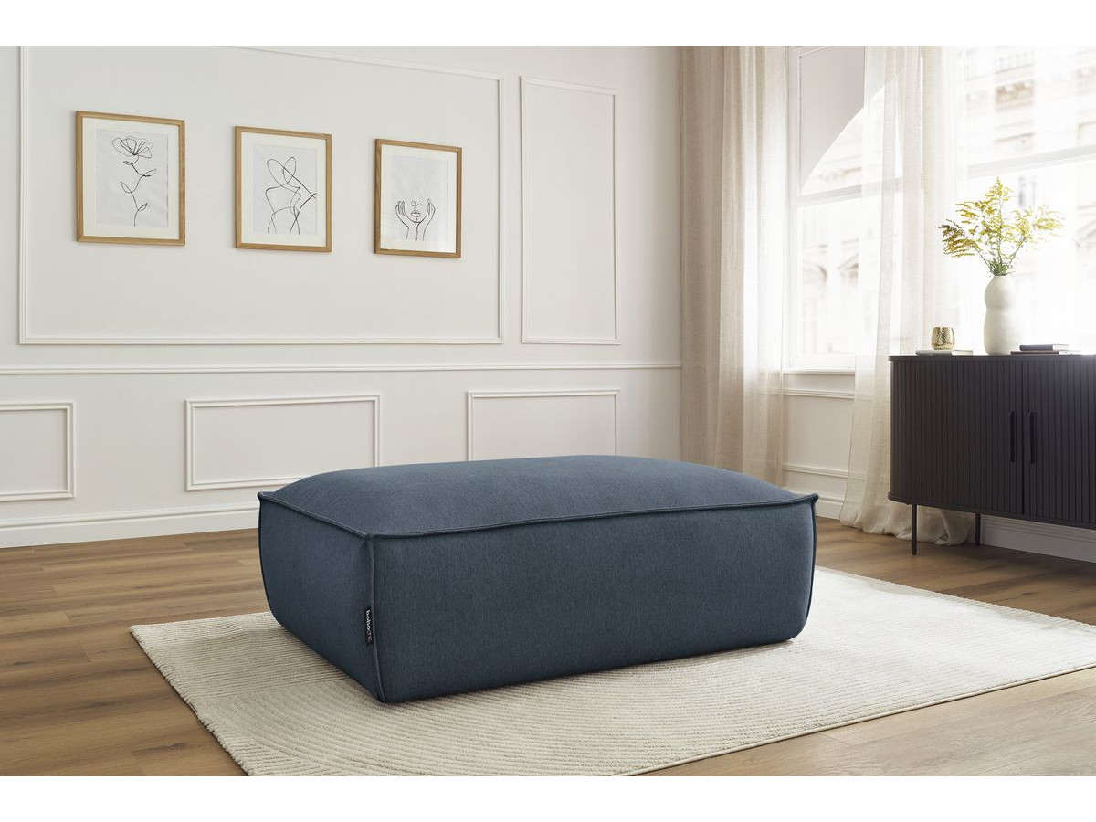 Bobochic Boheme Pouf Melange-Stoff Dunkelblau