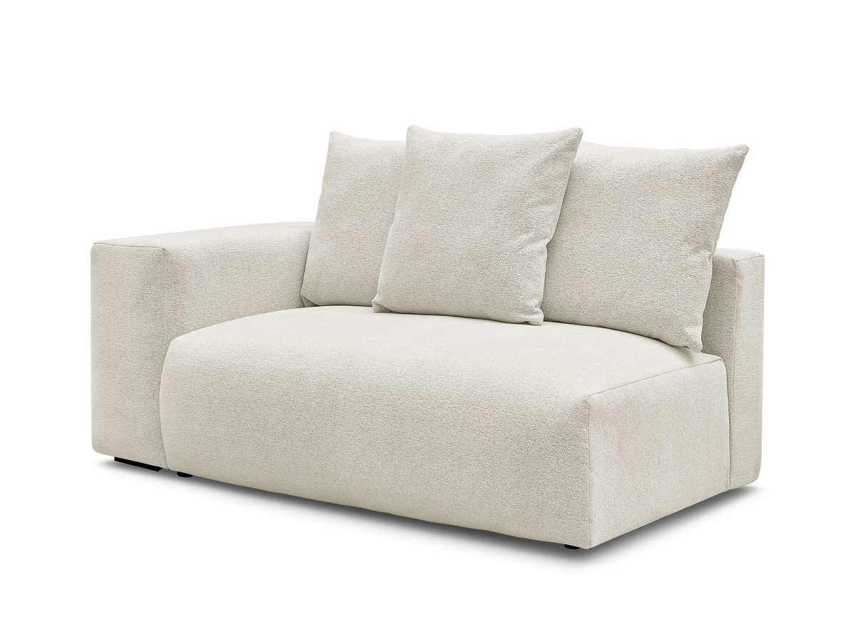 Bobochic Voltaire Sofamodul 2-Sitzer 178 × 100 cm Melange-Stoff Weiß Ecke links