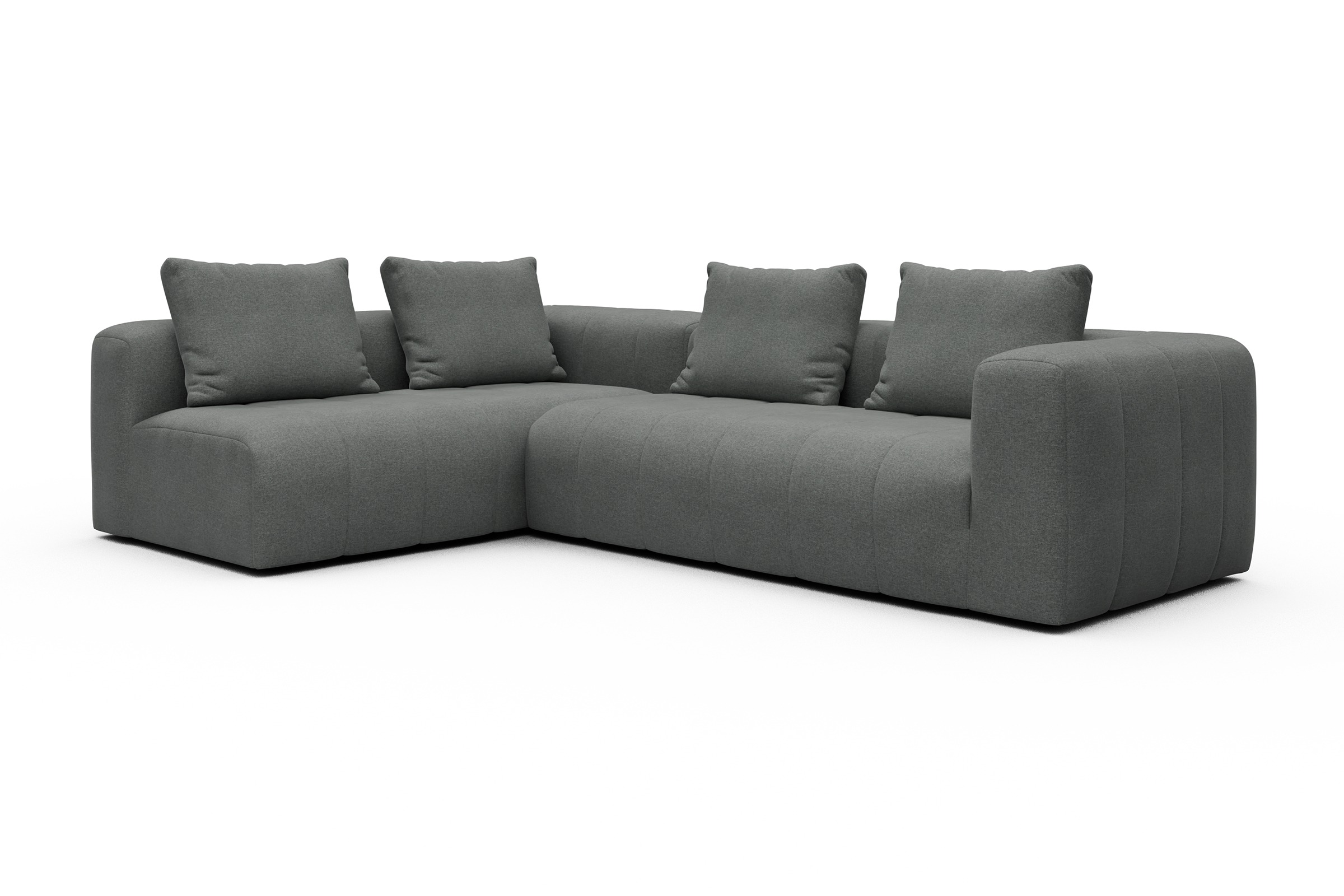 Ecksofa Hugo 2x 2,5-Sitzer Armlehne rechts Satya-Steel