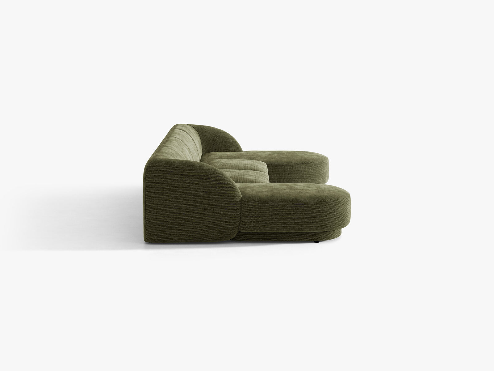 Micadoni Panorama-Sofa Miley 5-Sitzer Chenille Eden Grün