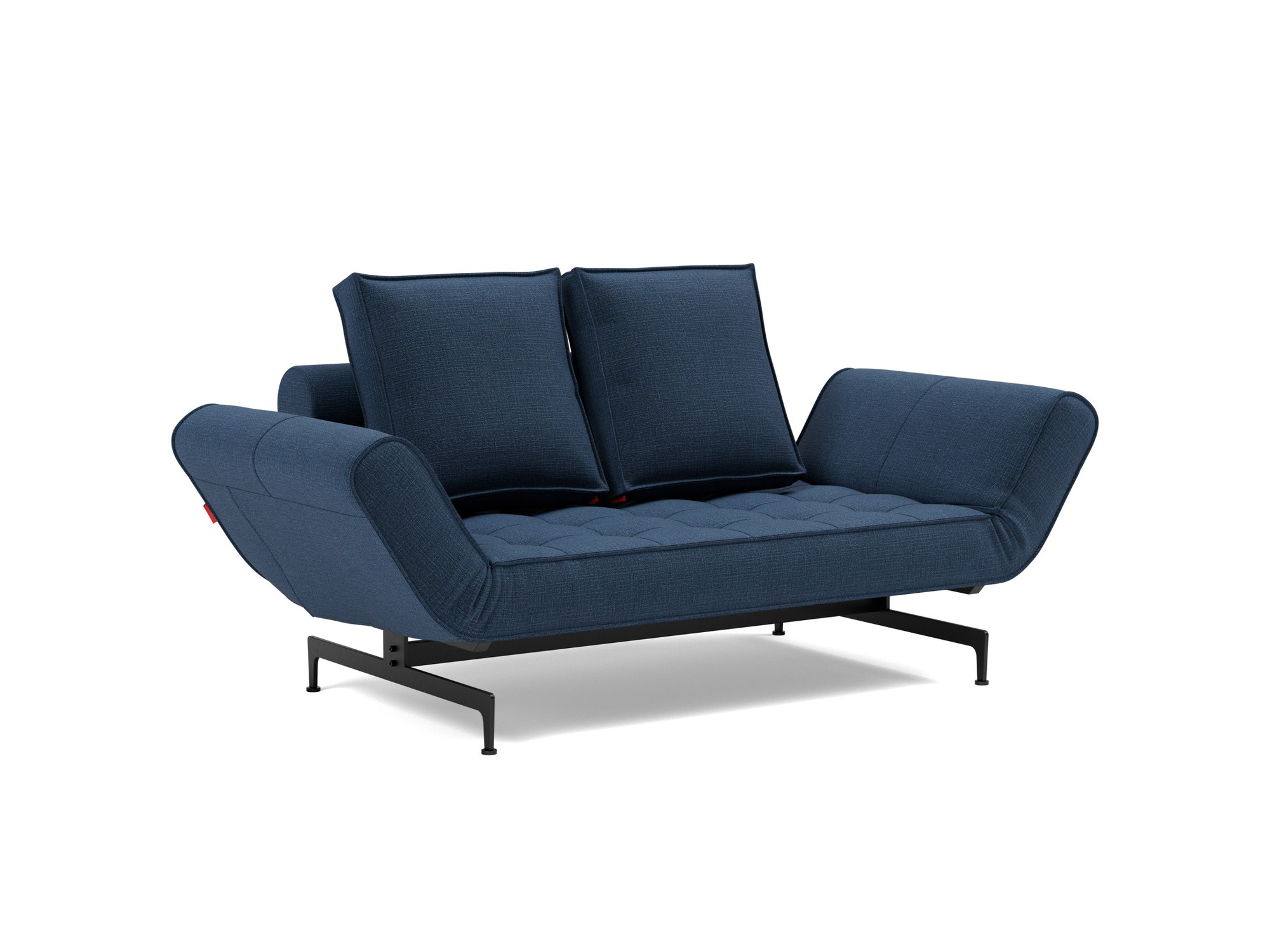 Tagesbett Ghia Chenille Esina 414-Indigo-Blue Beine Laser schwarz