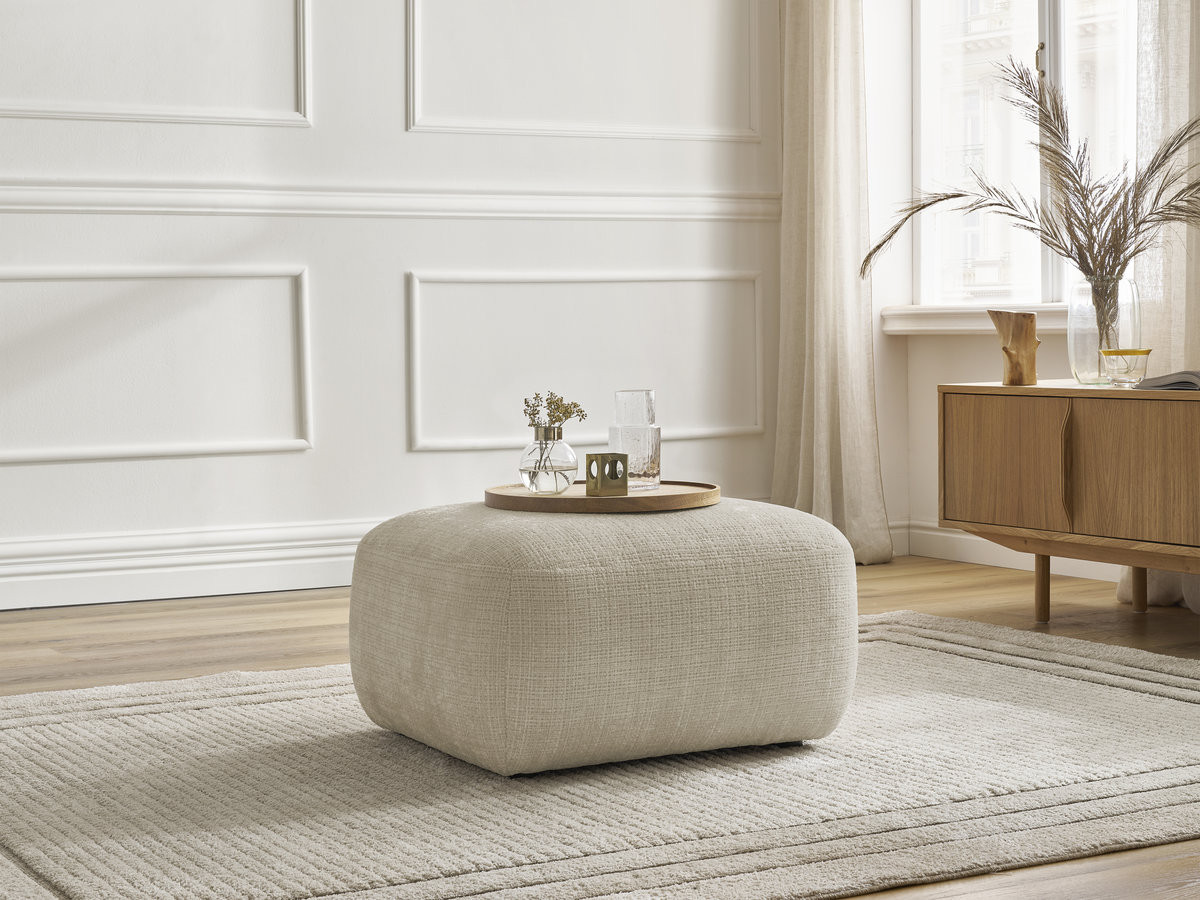 Bobochic Denise Pouf Strukturstoff Beige