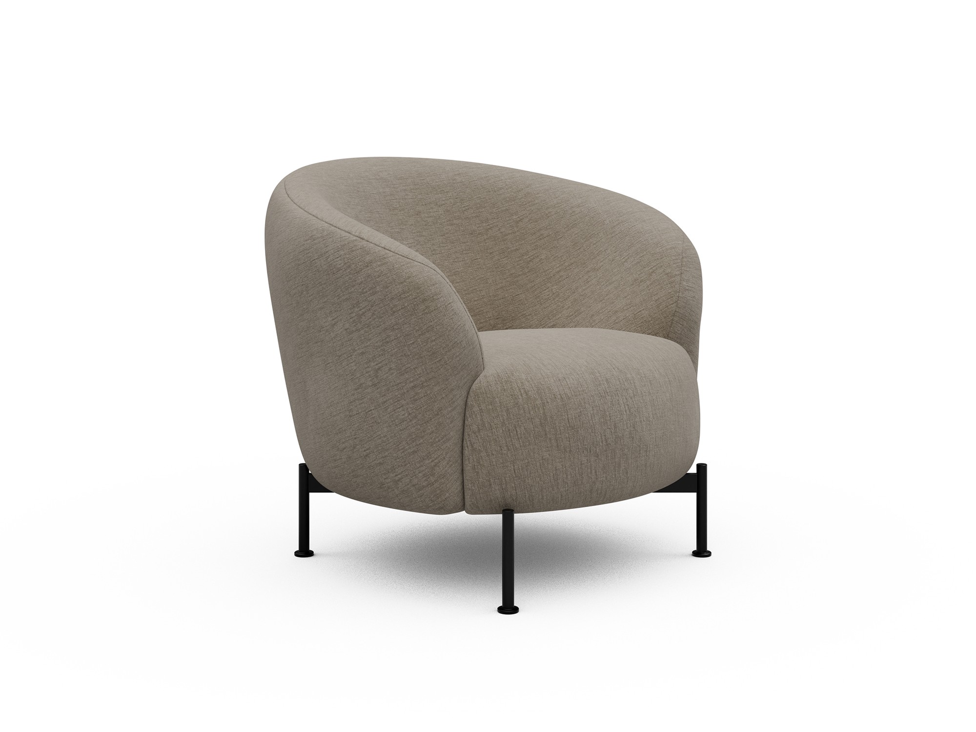 Sessel Ronda X-Metallgestell Schwarz Samt Smooth 810-Beige