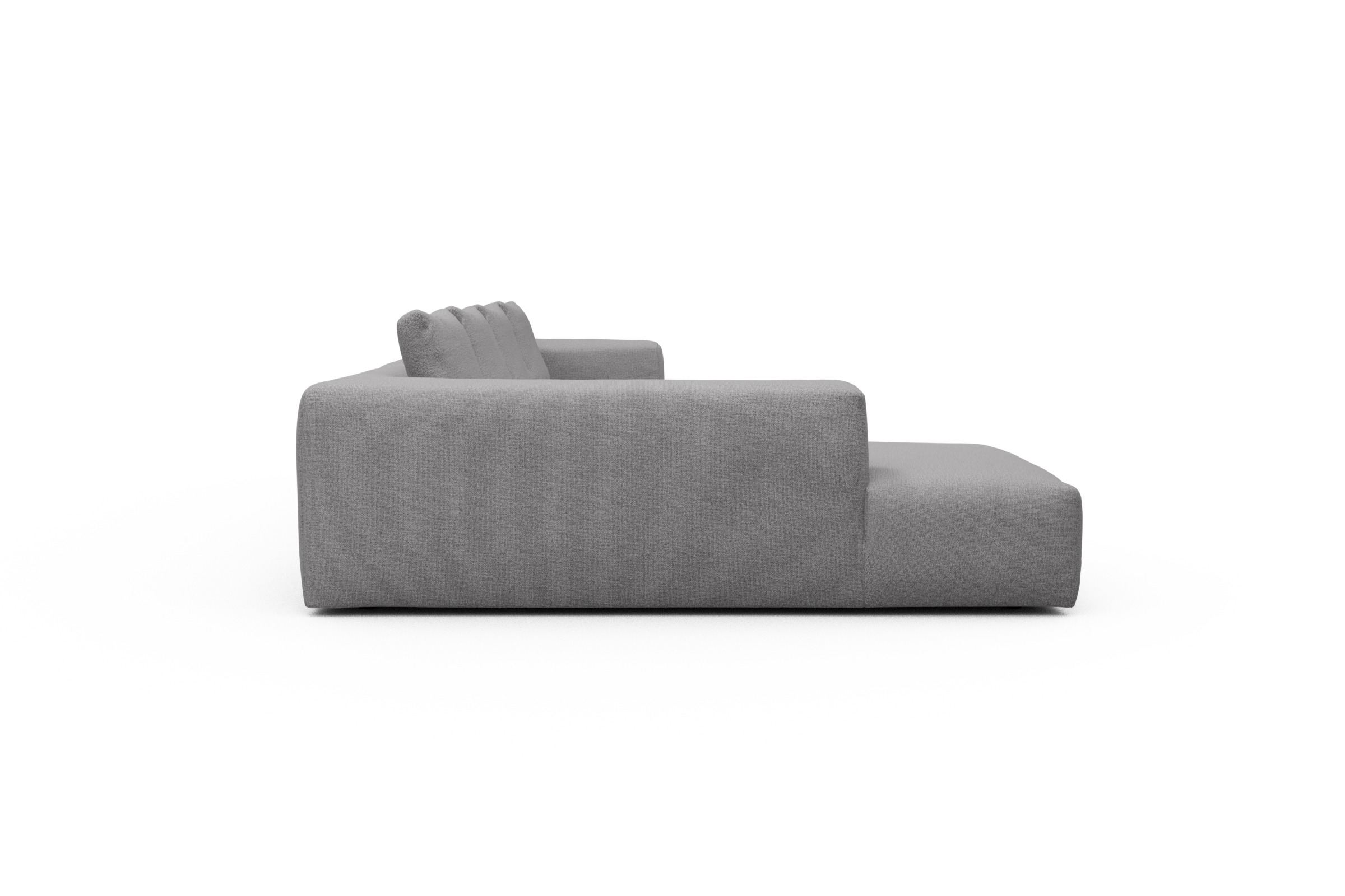 Wohnlandschaft Fred Relax-Ecke links mit 2-Sitzer und Chaiselongue rechts Sama-Grey