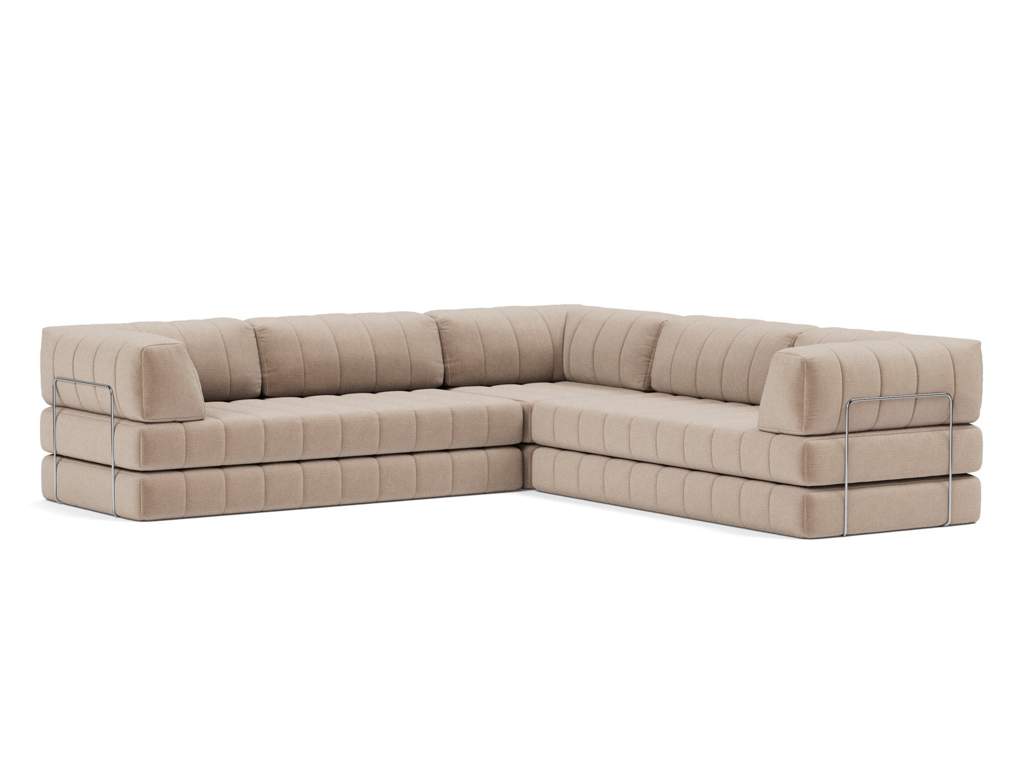 Eck-Schlafsofa CozyPad mit Armlehnen Chenille Esina 417-Mocha