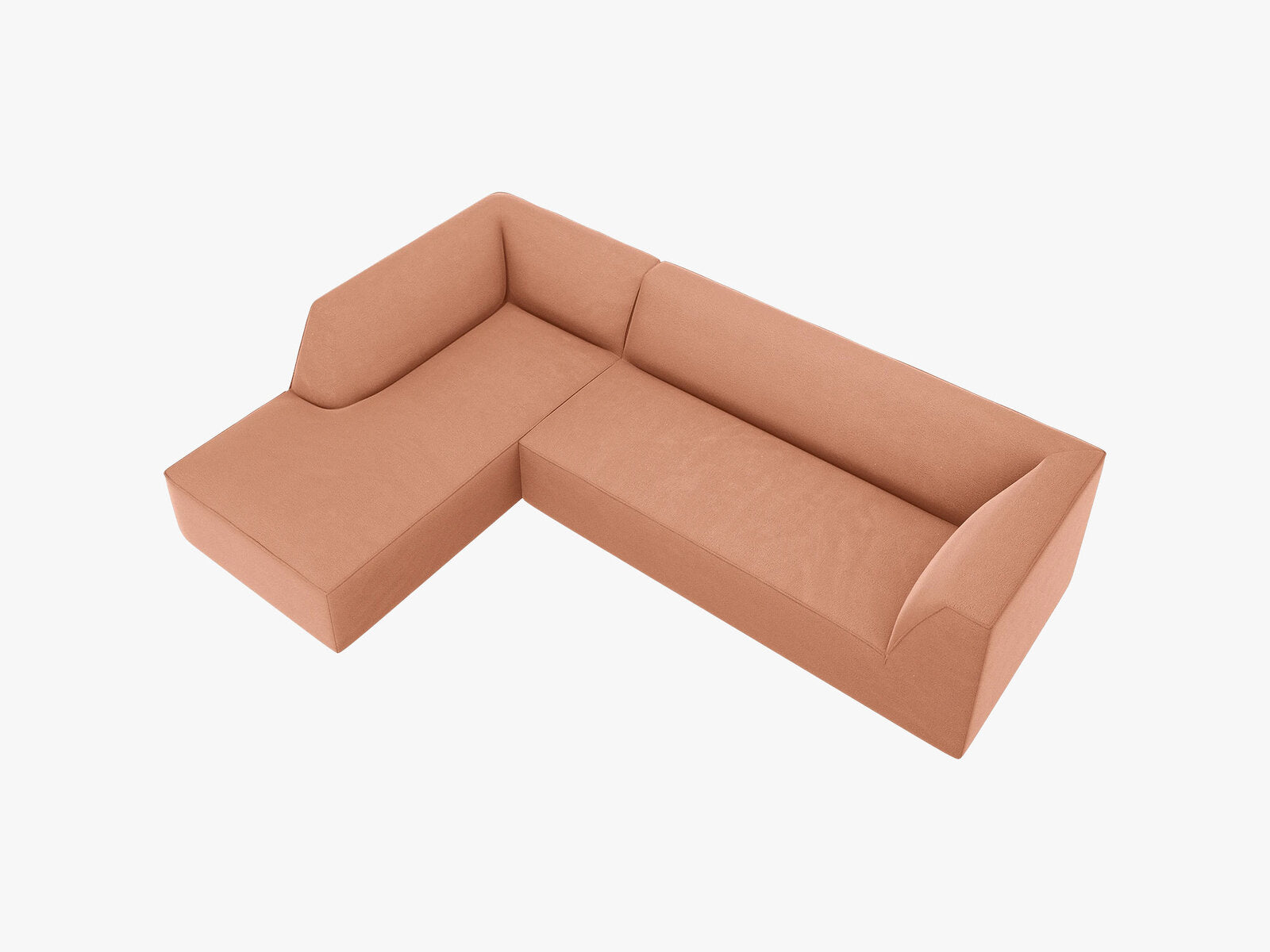 Micadoni 4-Sitzer Modular Sofa Ruby Links Samt Salvador Rosa