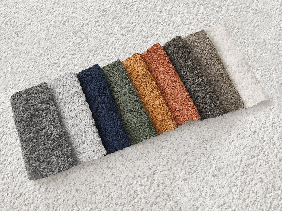 Bobochic Azra Ecksofa 262 × 178 cm Bouclé-Stoff Weiß Ecke links