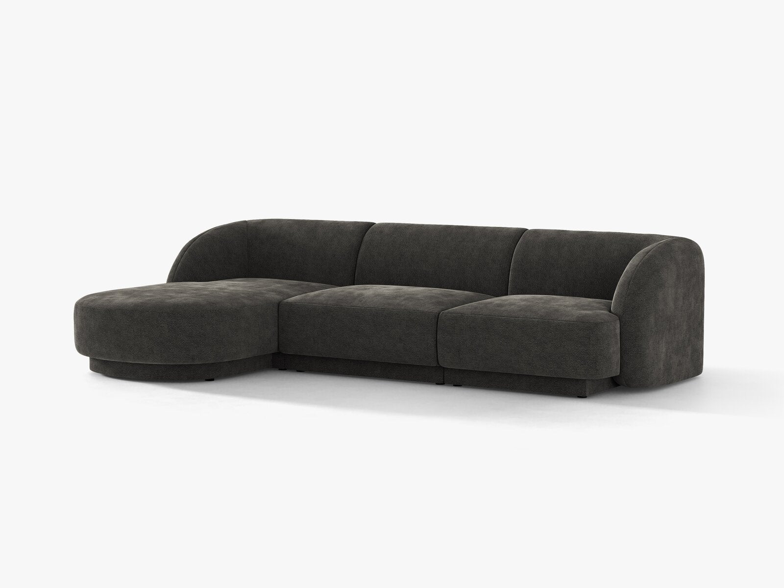 Micadoni Ecksofa Miley 4-Sitzer Chenille Eden Dunkelgrau Links