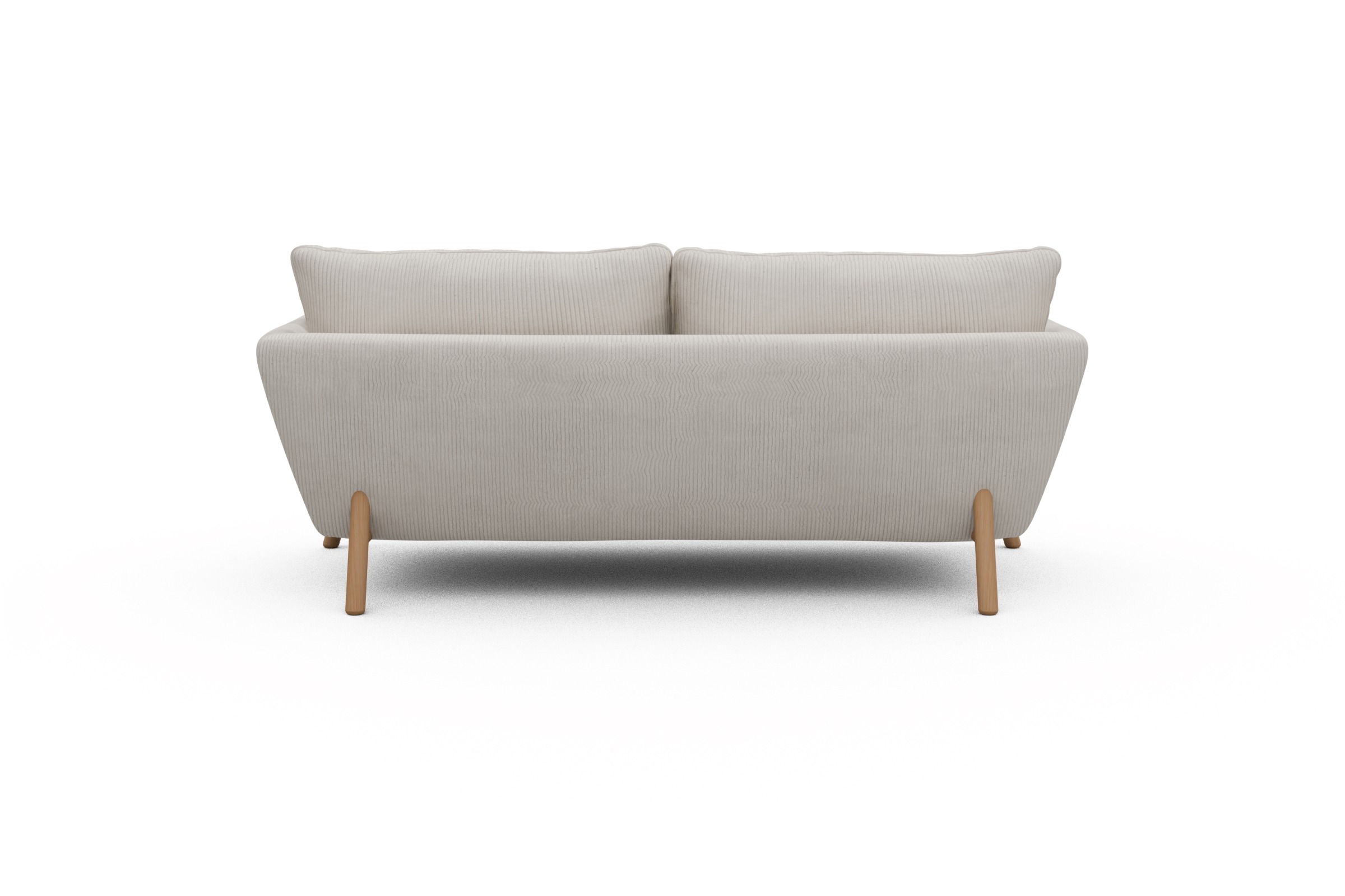 Sofa Emil 2-Sitzer Beinfarbe Eiche Natur Corduroy-Ivory