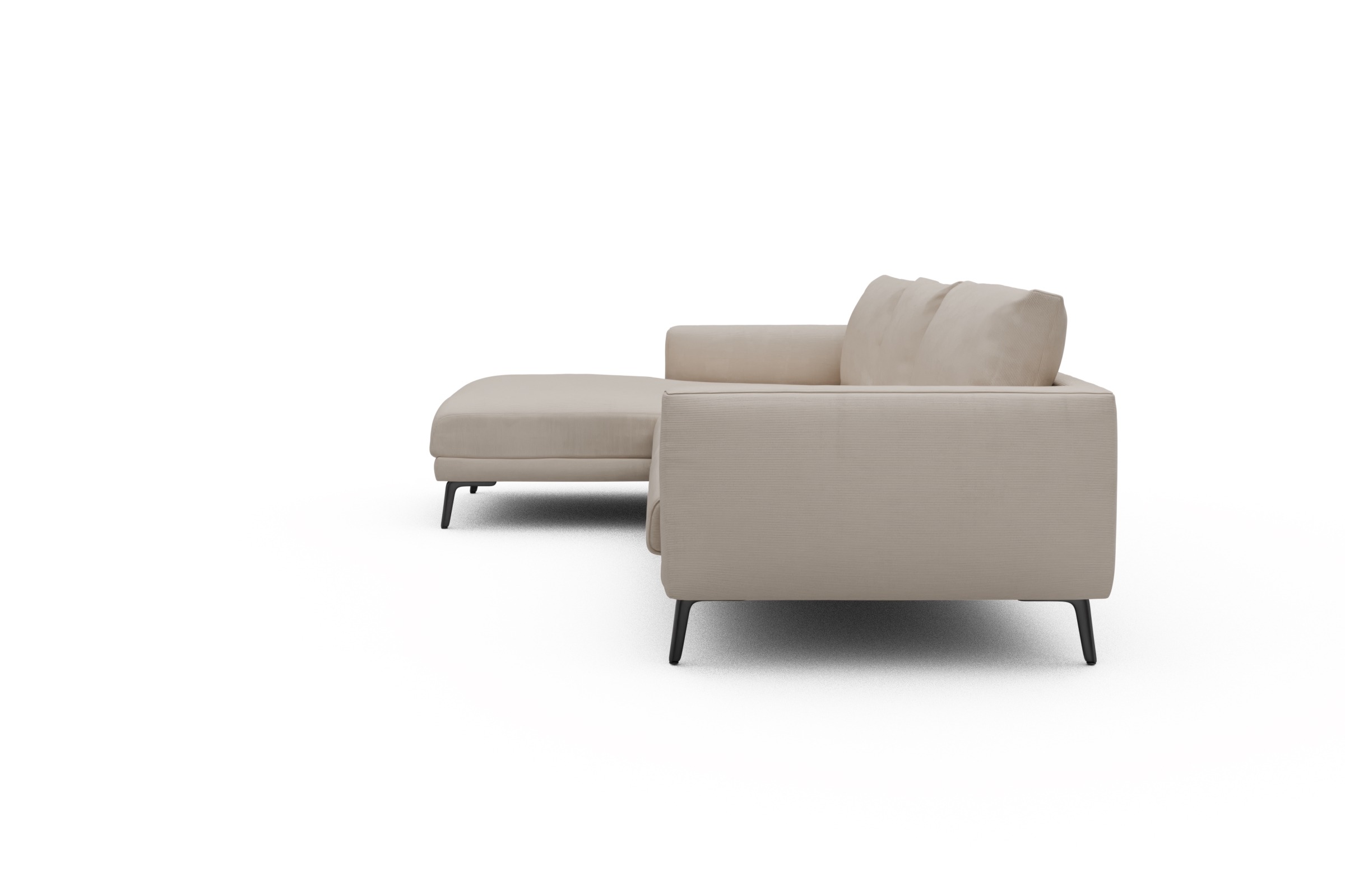 Ecksofa Karl Chaiselongue links mit 2,5-Sitzer Cordufine-Off-White