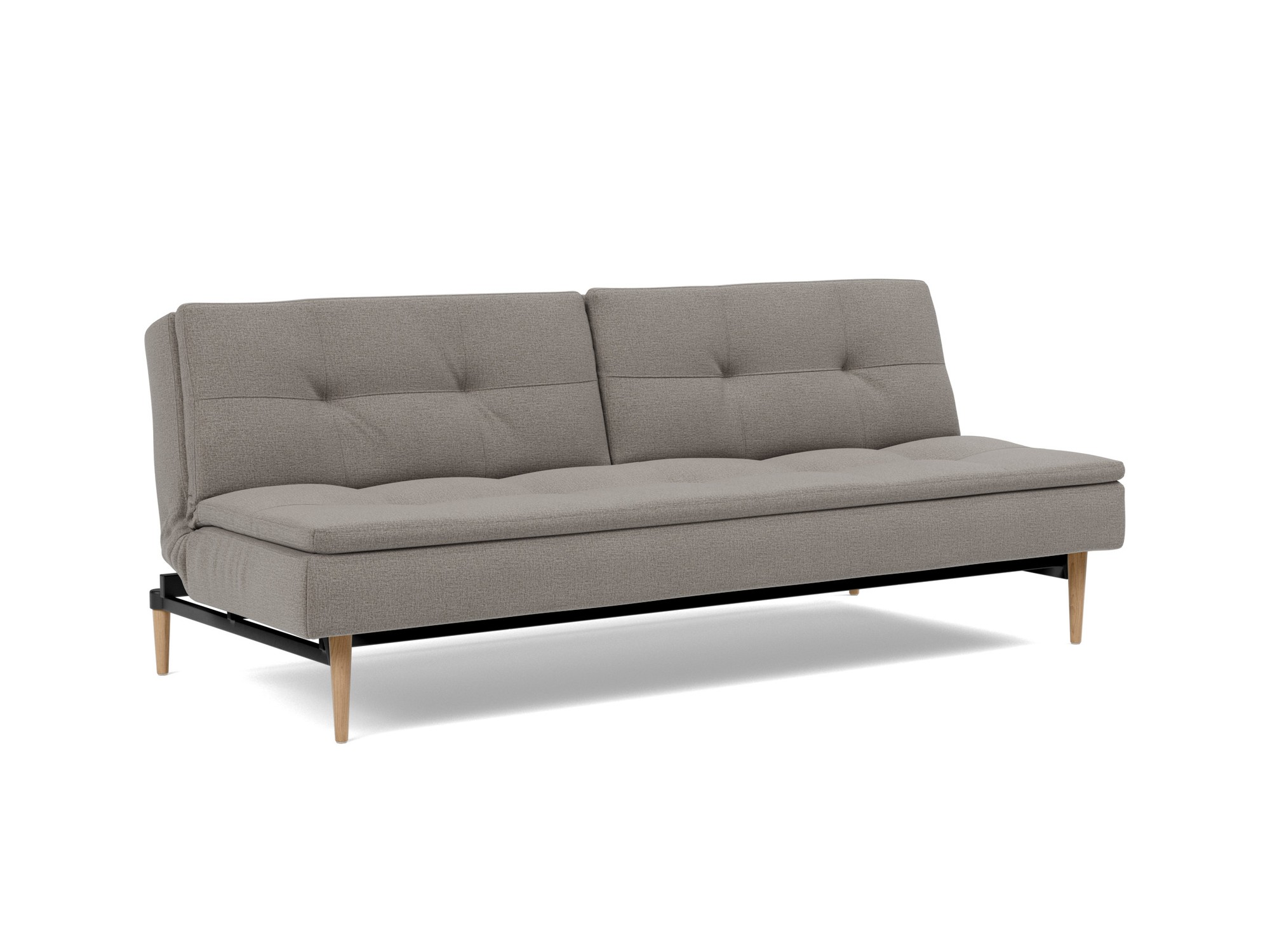 Schlafsofa Dublexo Flachgewebe Mixed Dance 521-Grey Beine Styletto Eiche hell