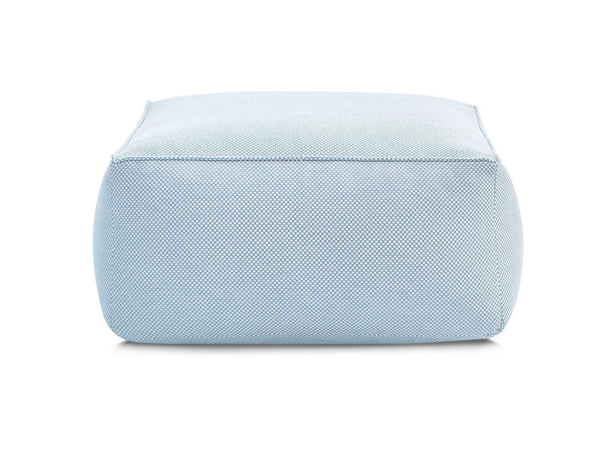 Bobochic Riviera Pouf 80 × 80 cm Melange-Stoff Hellblau