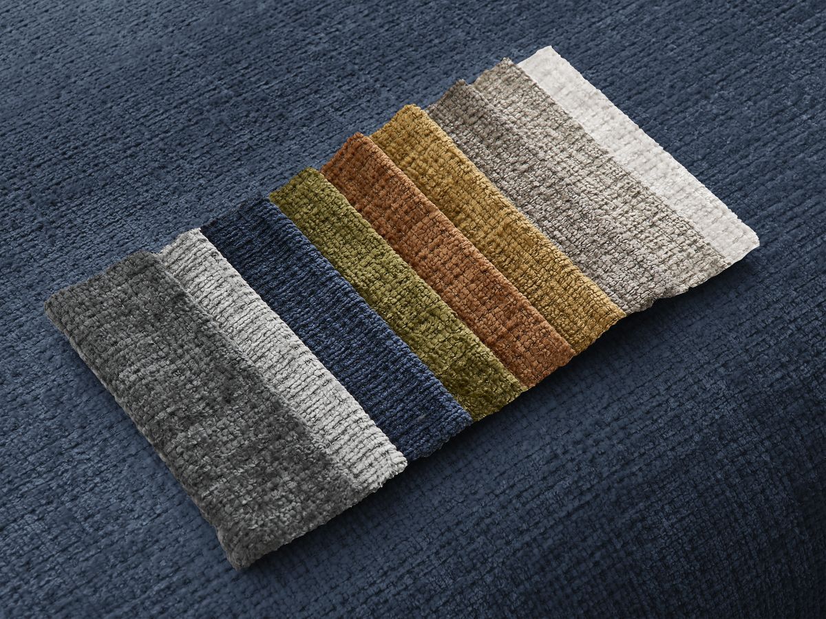 Bobochic Sirius Ecksofa 405 × 170 cm Strukturstoff Dunkelblau Ecke rechts