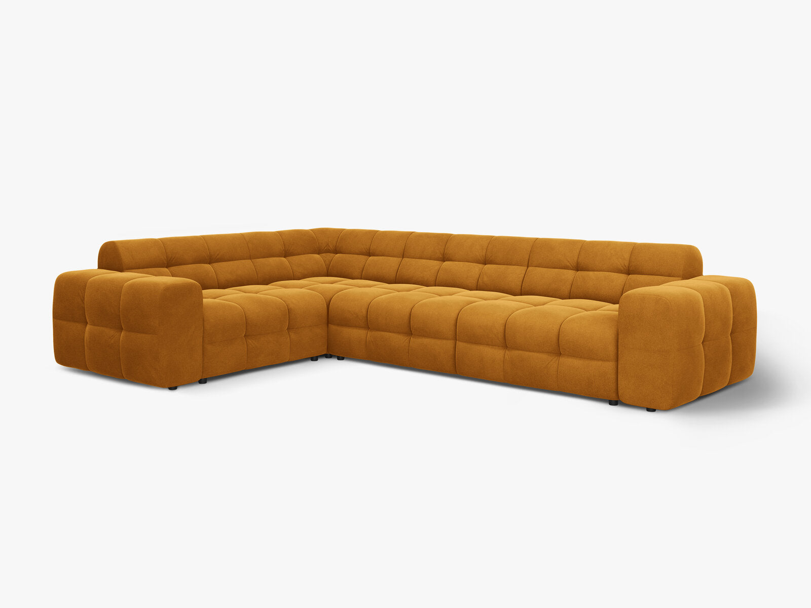 Micadoni Ecksofa Kendal 6-Sitzer Links Samt Senf