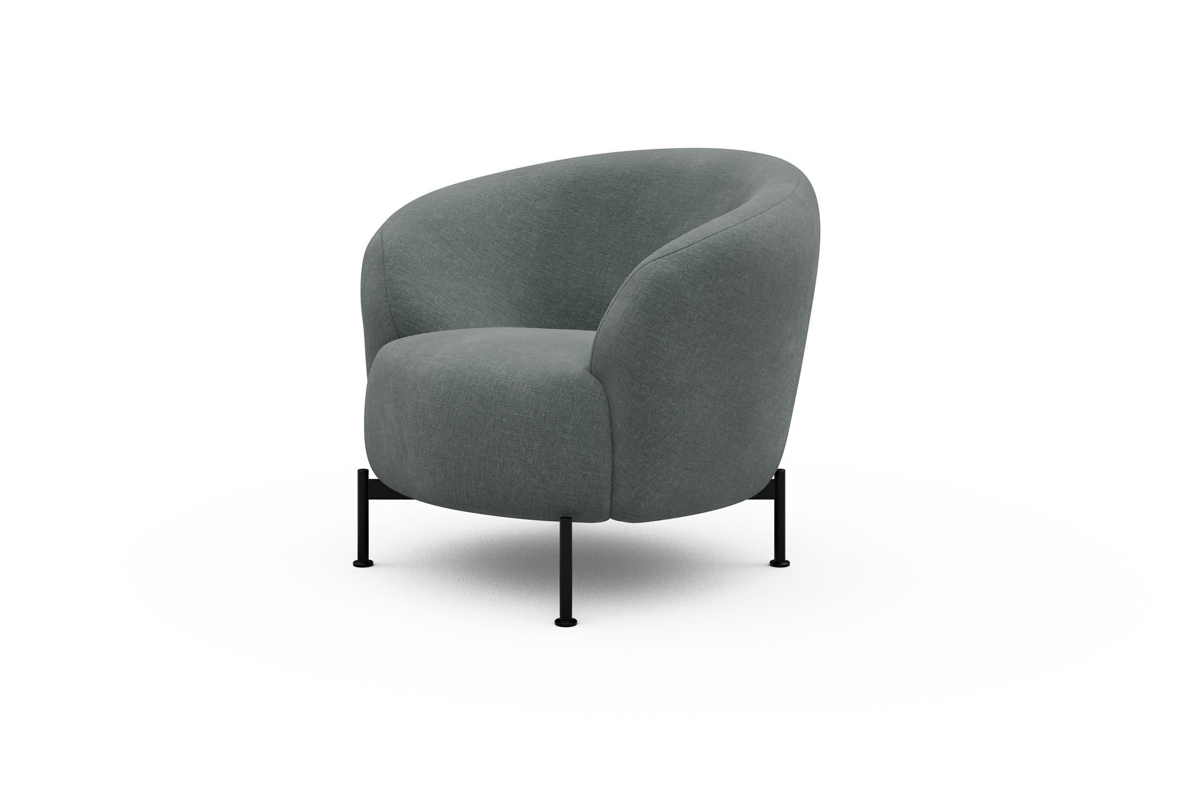 Sessel Ronda X-Metallgestell Schwarz Smooth-Silver-Grey