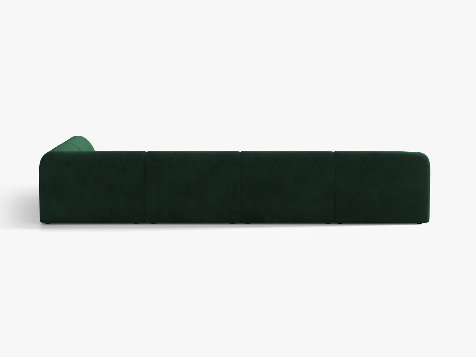 Micadoni Panorama-Ecksofa Miley 6-Sitzer Samt Bluvel Flaschengrün Rechts