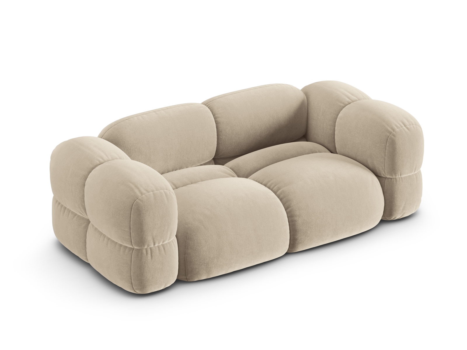 Cosmopolitan Design Sofa Loretto 3-Sitzer Samt Vogue Helles Beige