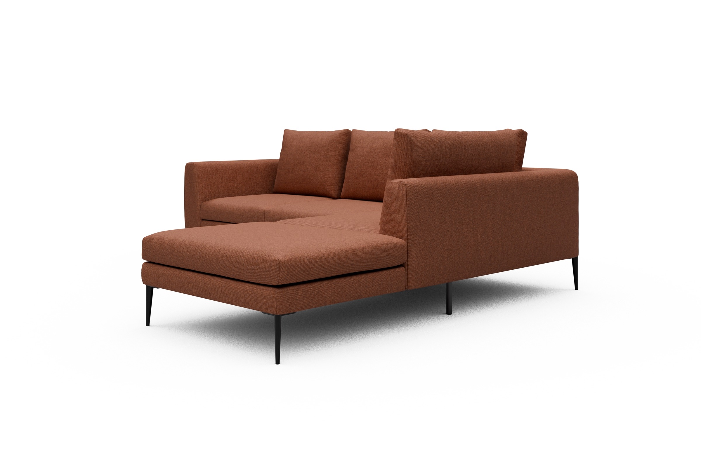 Ecksofa Paul Relax-Ecke rechts mit 2-Sitzer Weda-Rust