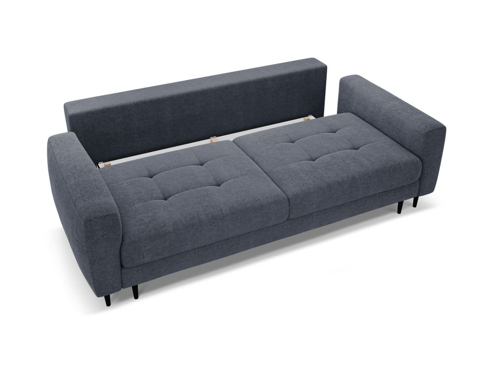 Cosmopolitan Design Schlafsofa Lazio 3-Sitzer Strukturierter Stoff Sorella Dunkelblau