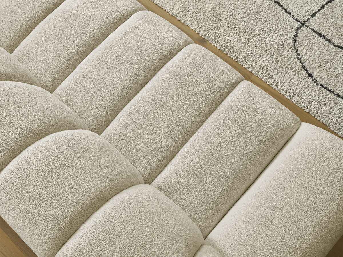 Bobochic Hayden Sofa 2-Sitzer Bouclé-Stoff Beige