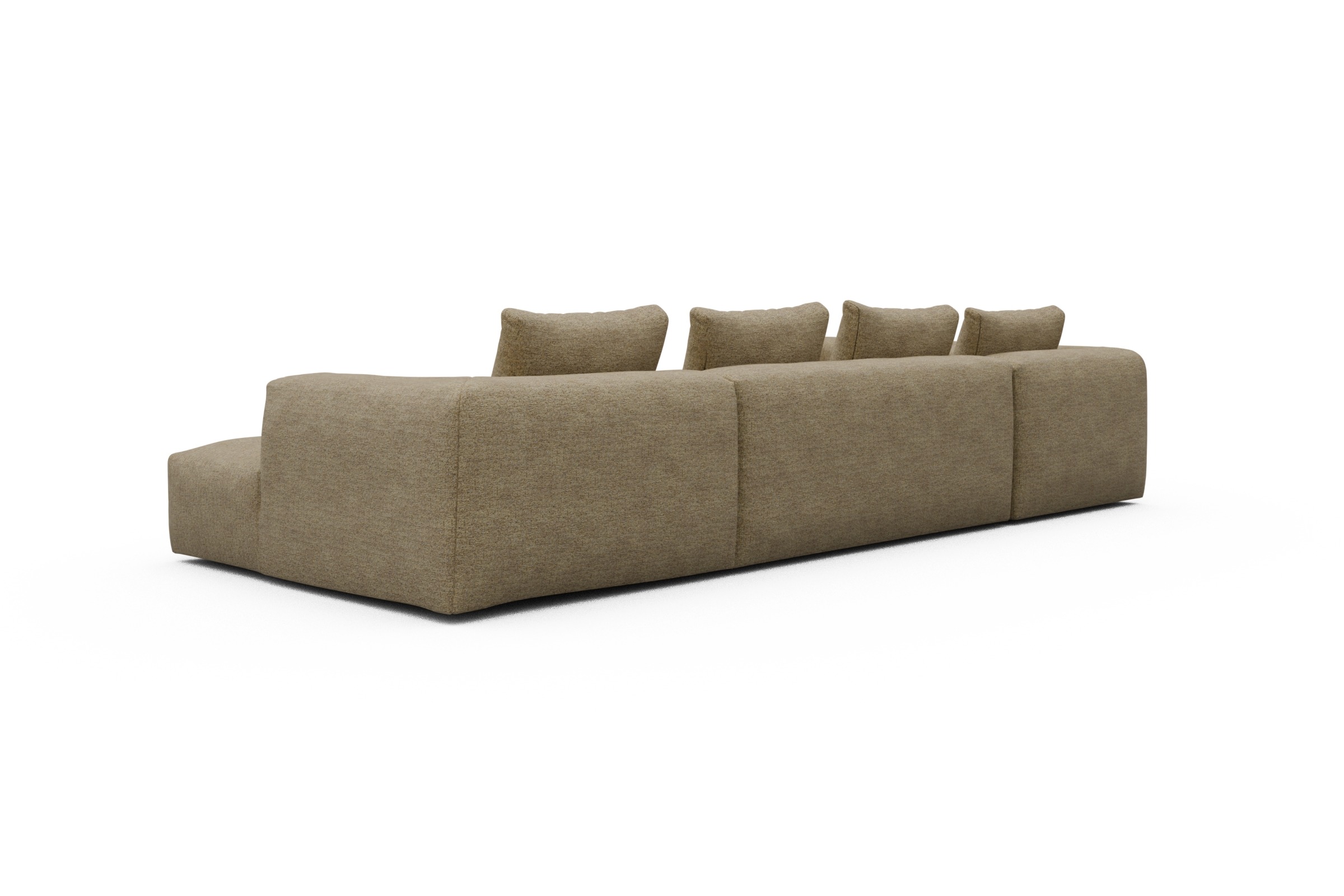 Wohnlandschaft Fred Chaiselongue rechts mit 2-Sitzer und lange Armlehne links Carreno-Silician-Yellow
