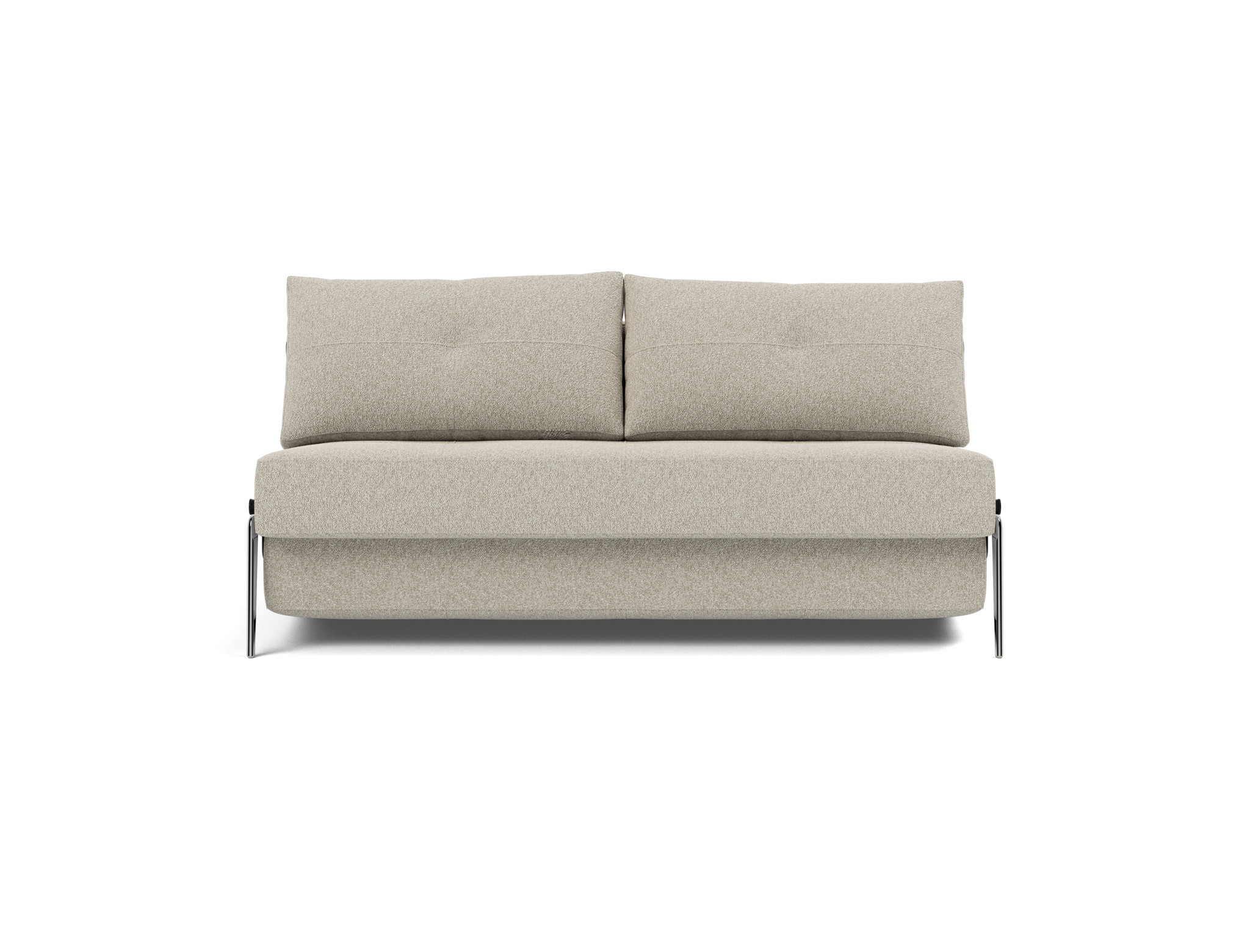 Schlafsofa Cubed 160 Boucle Skandi 539-Beige Beine Aluminium