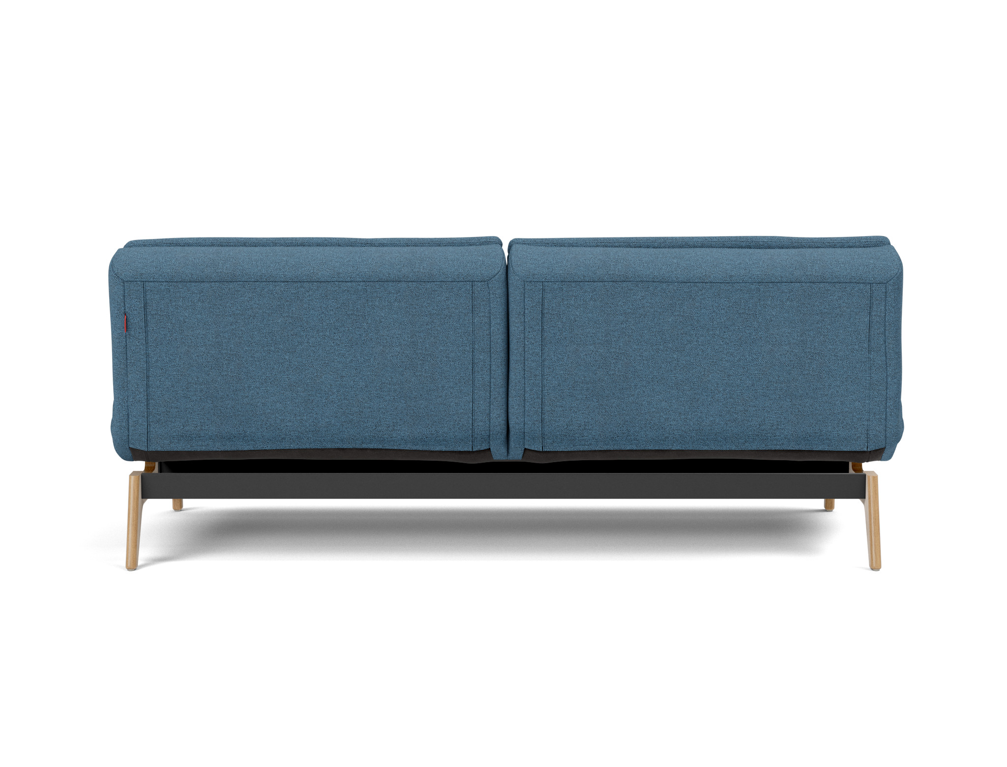 Schlafsofa Dublexo Strukturierter Stoff Weda 302-Weda-Blue Beine Eiche