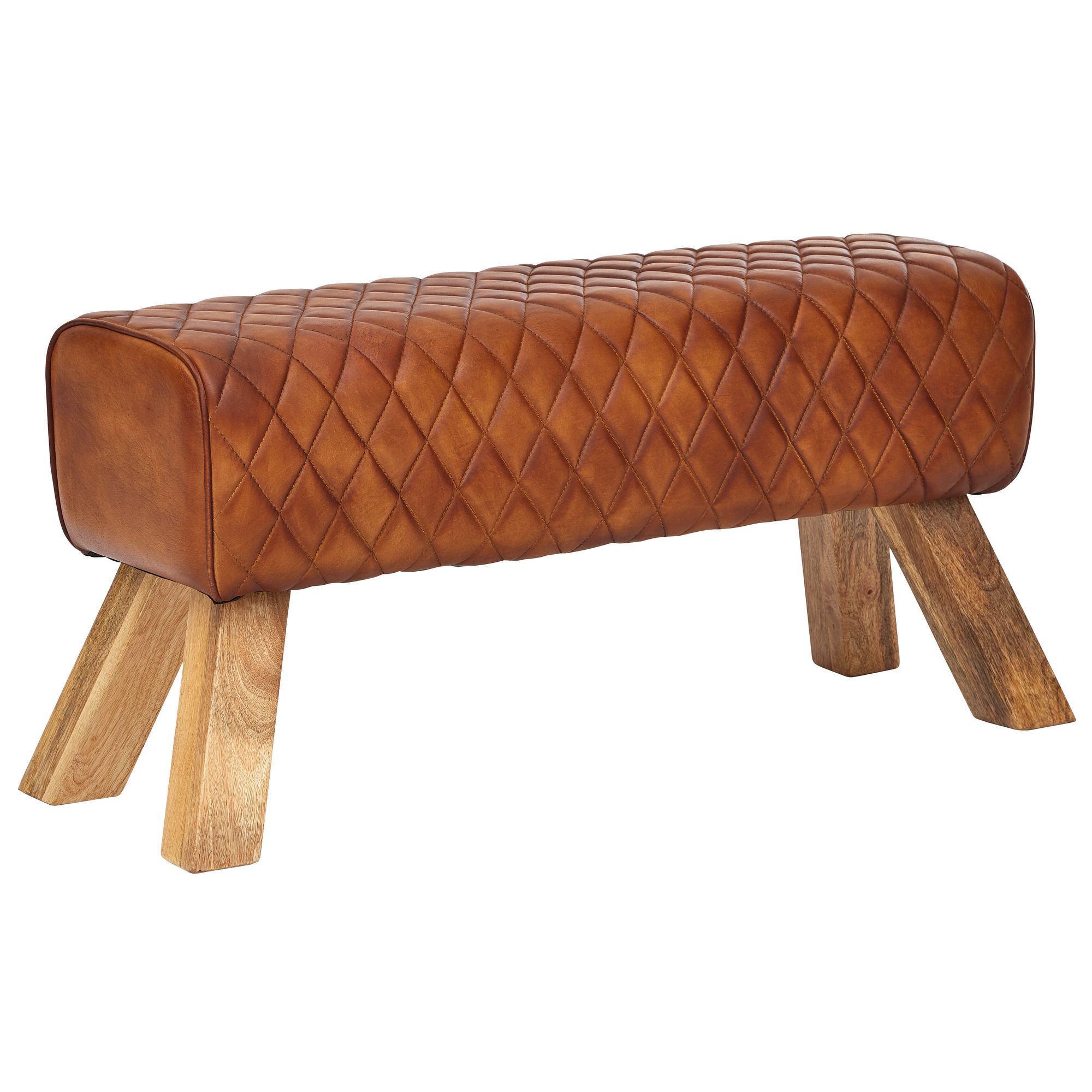 Sitzbank Tinglev Echtleder Braun 89 × 35 × 46 cm