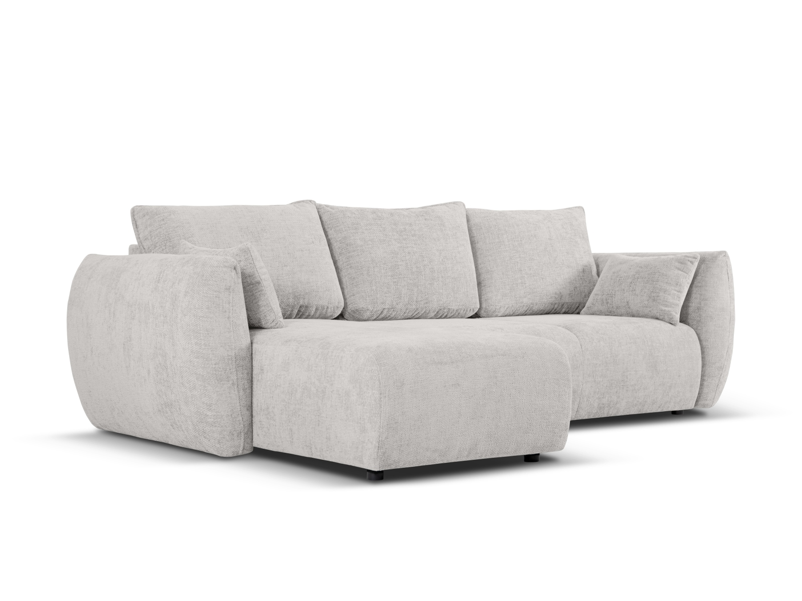 Cosmopolitan Design Ecksofa Matera 4-Sitzer mit Schlaffunktion Chenille Eden Silber Links
