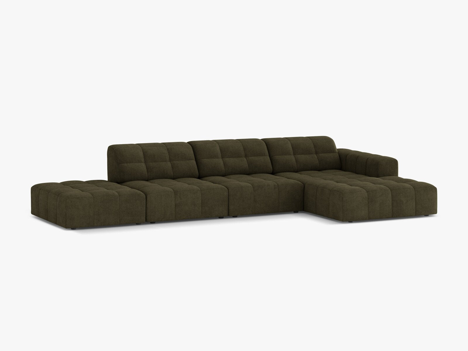 Micadoni Ecksofa Jennifer 5-Sitzer Rechts Chenille Eden Grün