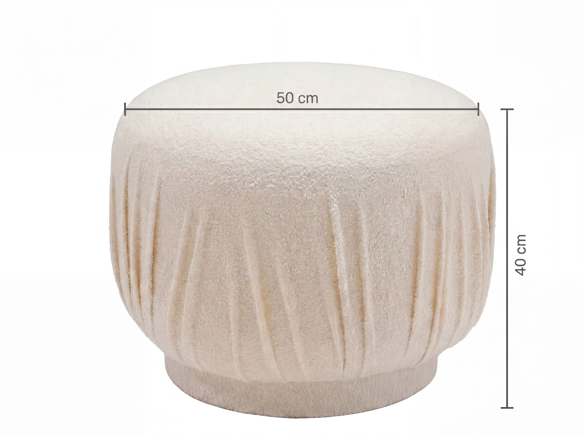 Sitzhocker Vagamo Stoff Creme Ø 50 cm