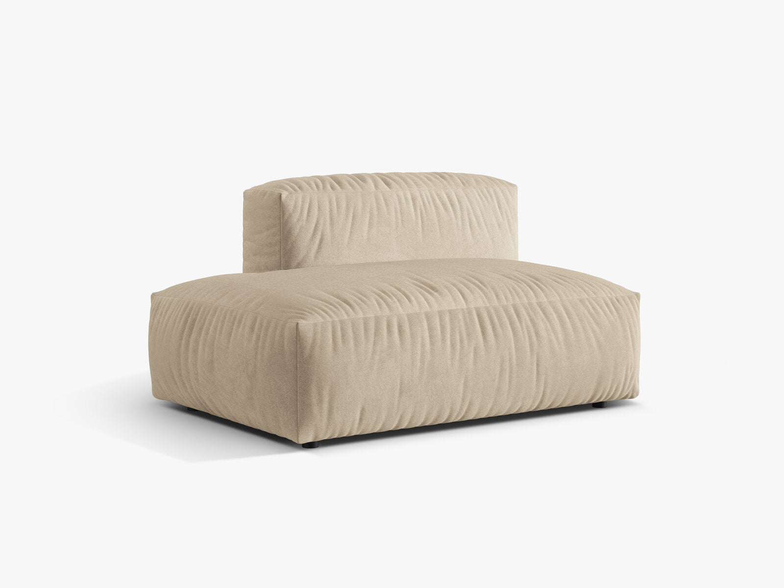 Micadoni Ecksofa-Modul Martina 1-Sitzer Samt Vogue Helles Beige Links