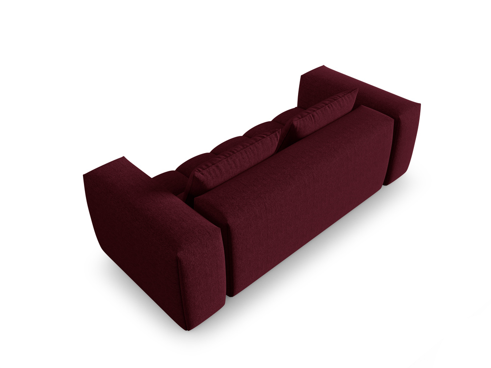 Cosmopolitan Design Sofa Verona 3-Sitzer kleine Version Strukturierter Stoff Sorella Burgundfarben