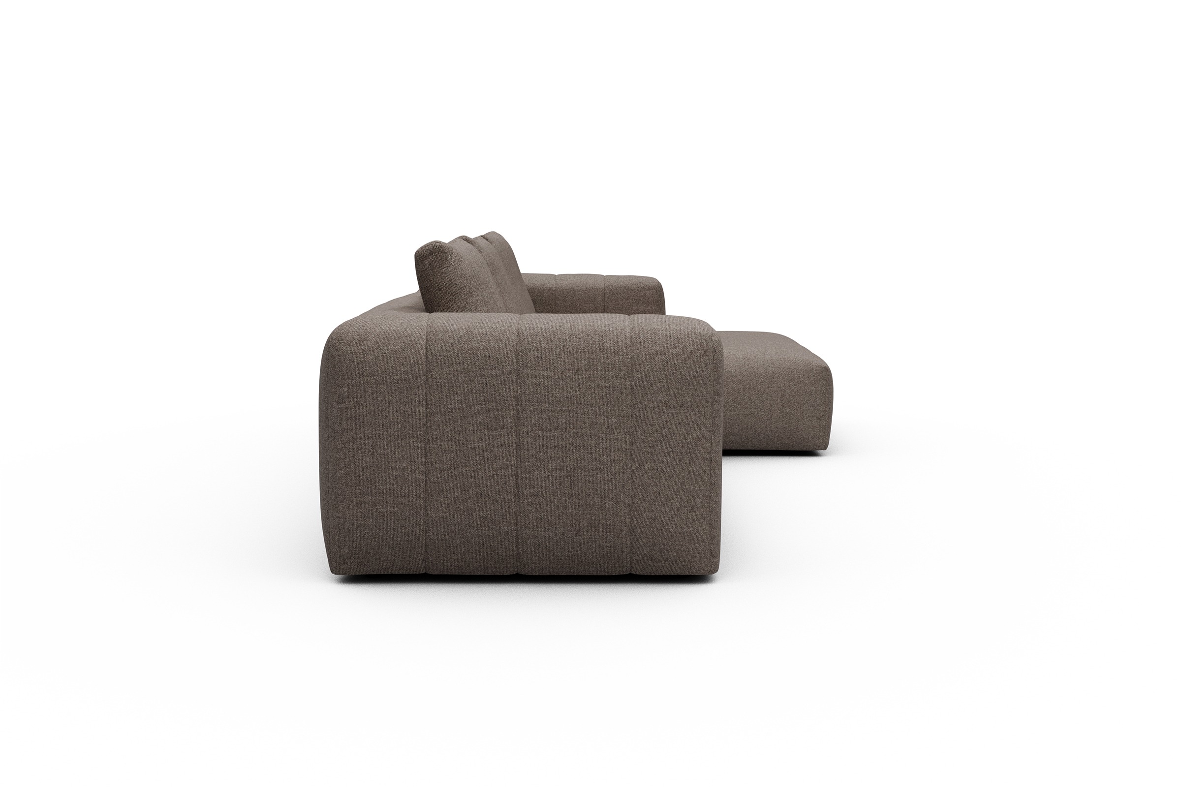 Ecksofa Hugo 2,5-Sitzer Armlehne links mit Chaiselongue Sama-Stone