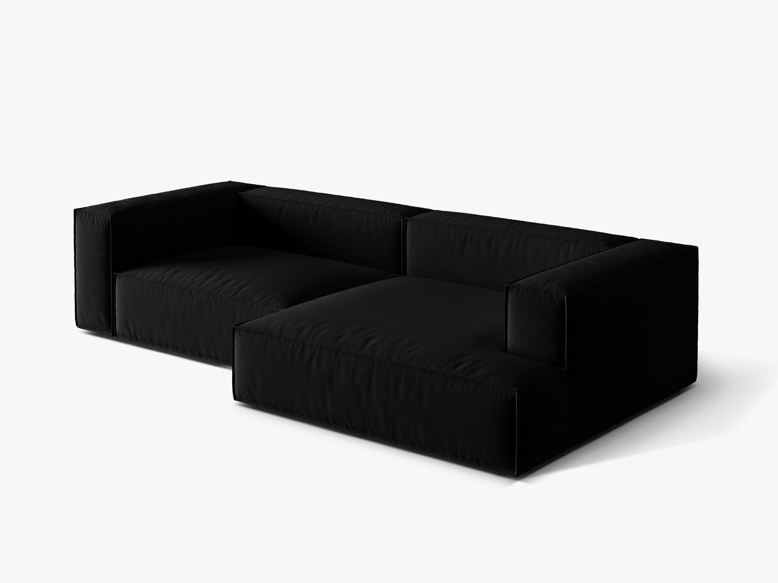 Micadoni Ecksofa Nuria 4-Sitzer Rechts Samt Schwarz