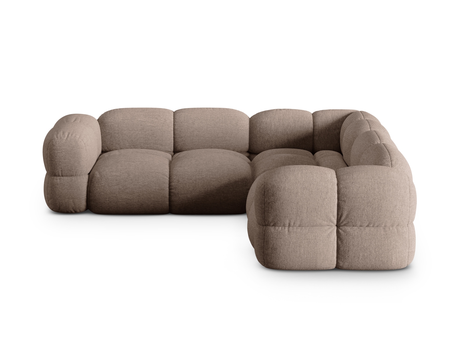 Cosmopolitan Design Symmetrisches Ecksofa Loretto 4-Sitzer Strukturierter Stoff Sorella Cappuccino