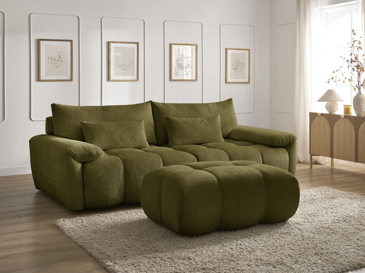 Bobochic Ivane Sofa 4-Sitzer Strukturstoff Grün