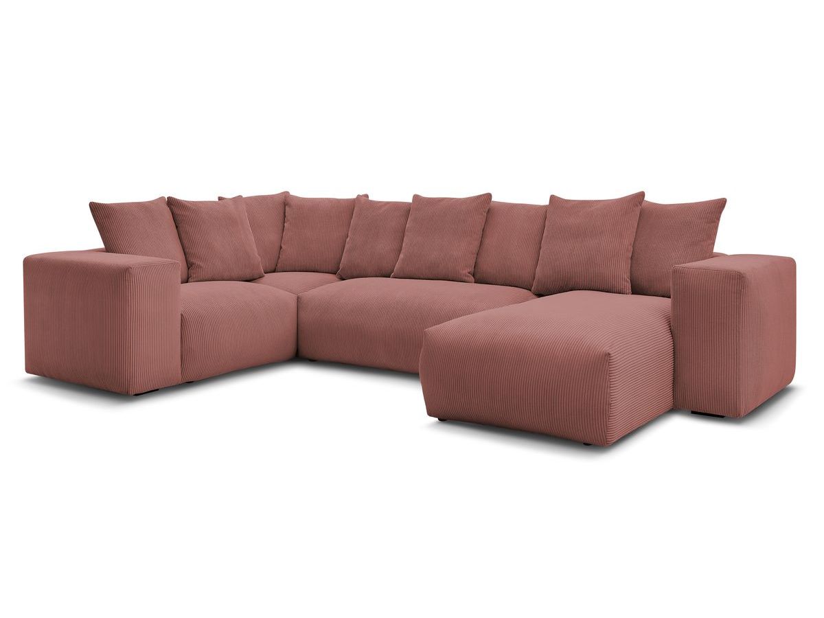 Bobochic Voltaire Wohnlandschaft 356 × 214 cm Cordsamt Rosa Ecke rechts