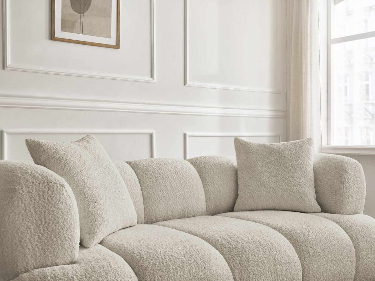 Bobochic Pamira Sofa 2-Sitzer Bouclé-Stoff Beige