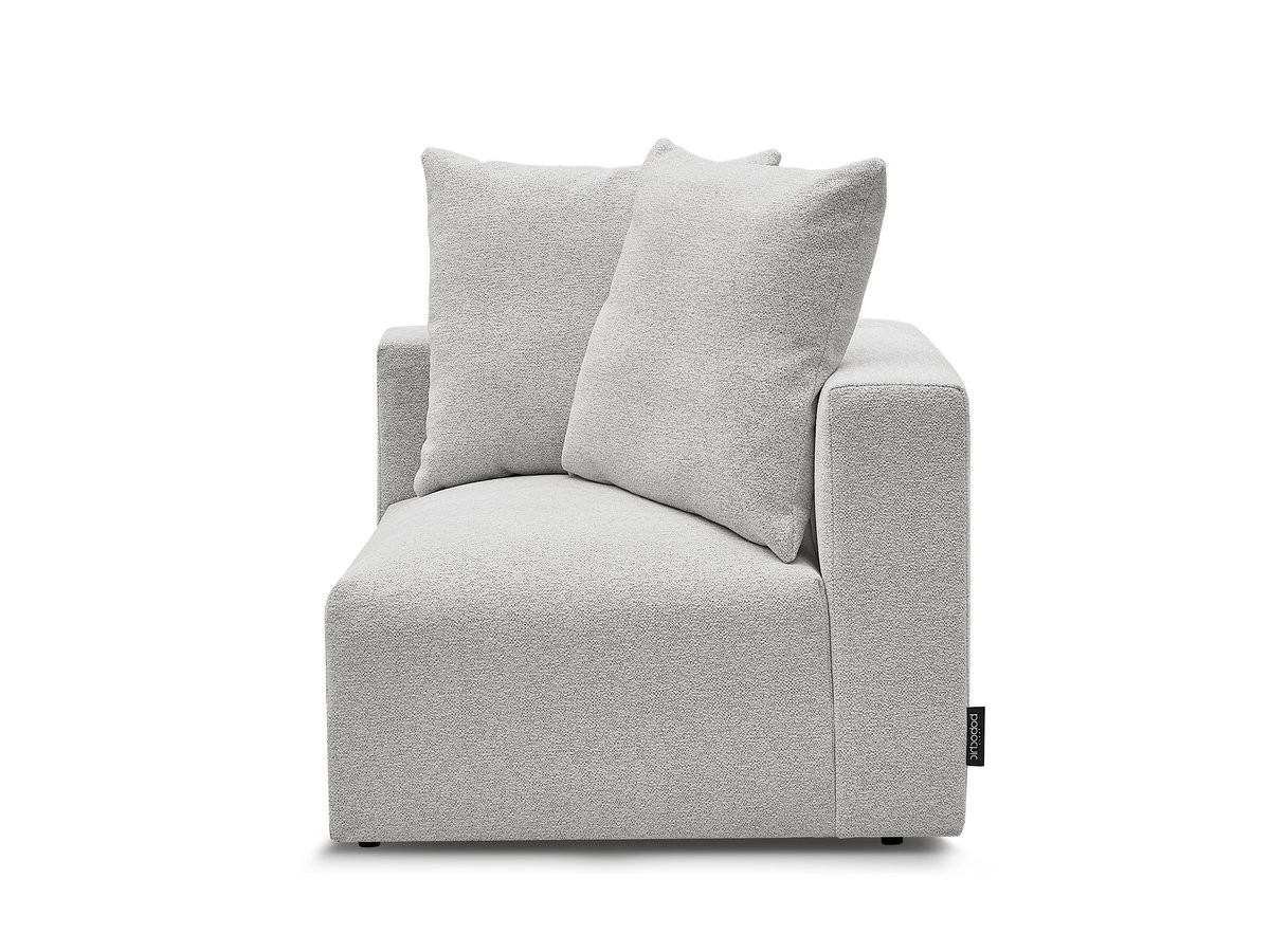 Bobochic Voltaire Eckmodul Melange-Stoff Hellgrau Ecke rechts