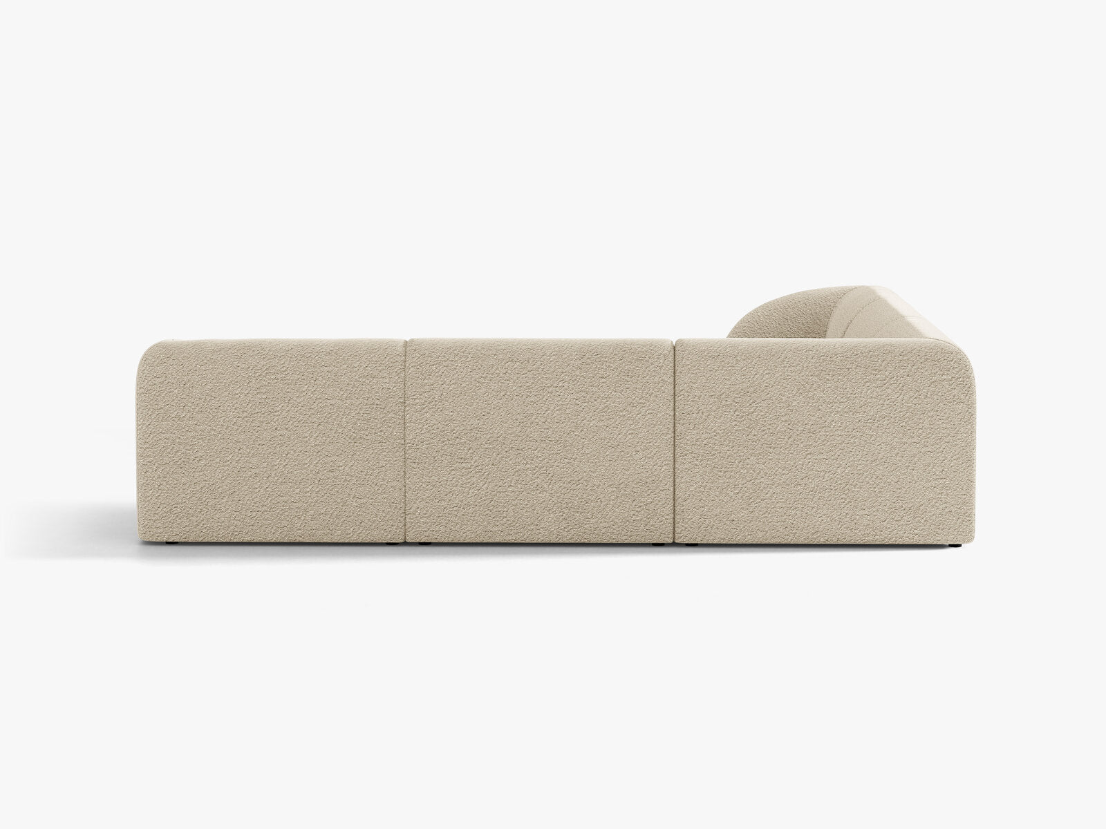 Micadoni 5-Sitzer Symmetrisches Ecksofa Miley Boucle Baloo Beige