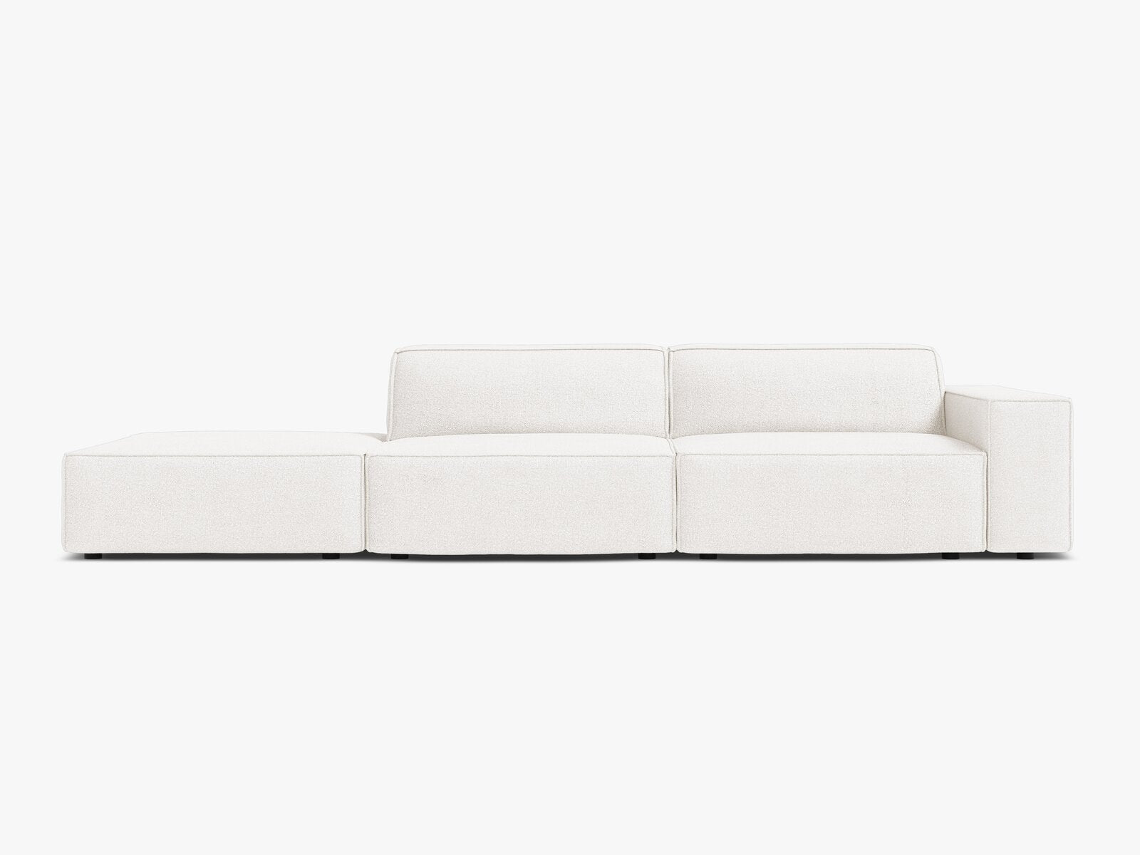 Micadoni Sofa Jodie 3-Sitzer Links Boucle Baloo Weiß