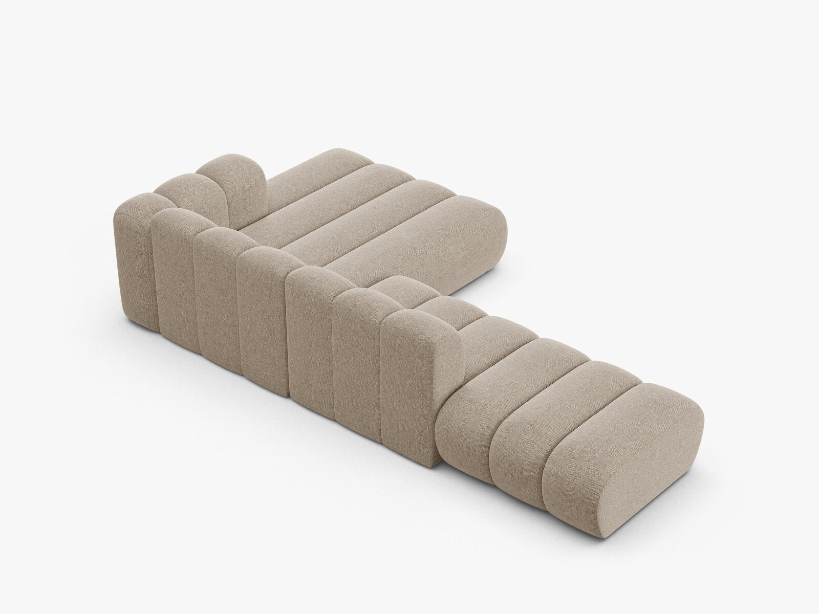 Micadoni Modulares Ecksofa offen Lupine 5-Sitzer Rechts Chenille Eden Dunkelbeige